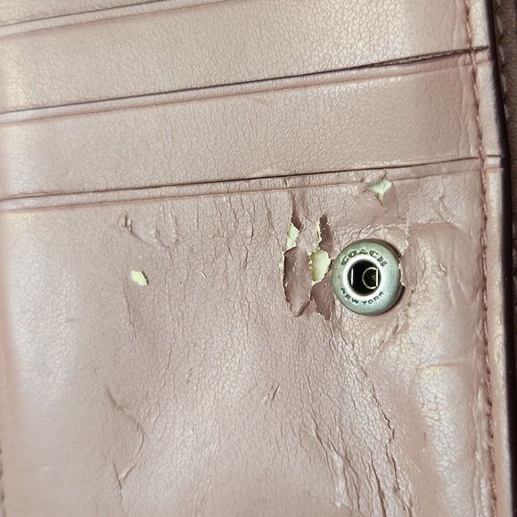 Coach Pink Floral Embossed Women's Wallet - Picture 9 of 11